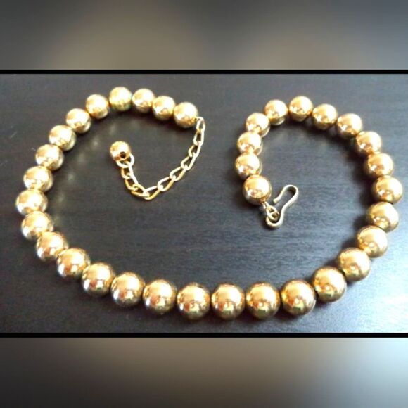 VINTAGE SIGNED NAPIER HEAVY GOLD TONE 16 1/4" NECKLACE - Picture 1 of 11